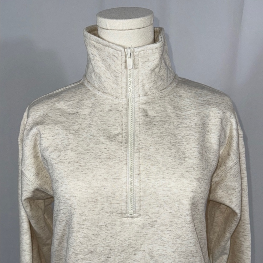 Fabletics Cream Half-Zip Sweatshirt - Picture 6 of 7